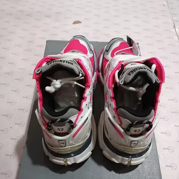 Balenciaga Pink and White Athletic Shoes with Chunky Sole