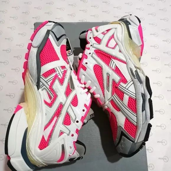 Balenciaga Pink and White Athletic Shoes with Chunky Sole