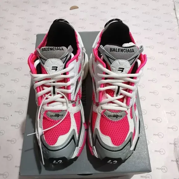 Balenciaga Pink and White Athletic Shoes with Chunky Sole