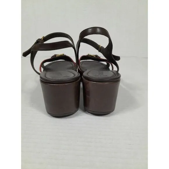 Bally Women's Wedge Platform Sandals, Brown Sz 7‎ Made In Italy