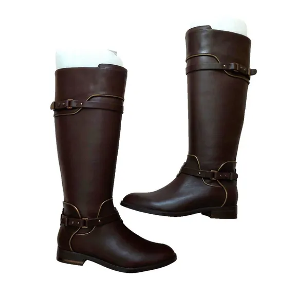 BCBGMAXAZARIA Brown Calf Leather Riding Boots Retail $398 Size 6