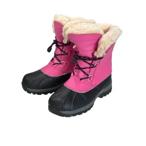 BearPaw | Girls Leather Pink Faux Fur Winter Snow Boots Size 5