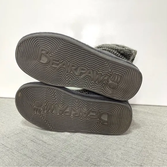 BearPaw Gray Sweater Boot Fall Winter Boots 6