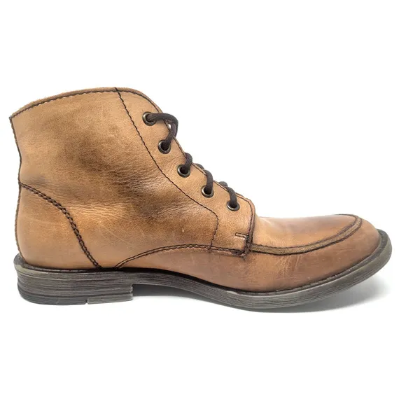 Bed Stu Curtis II Leather Boots Mens 10.5 Casual Round Toe Lace-up Tan Brown