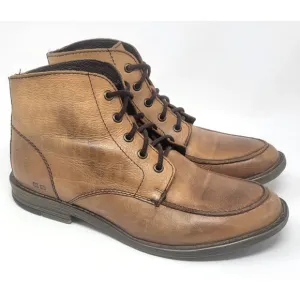 Bed Stu Curtis II Leather Boots Mens 10.5 Casual Round Toe Lace-up Tan Brown