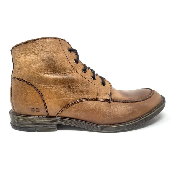 Bed Stu Curtis II Leather Boots Mens 10.5 Casual Round Toe Lace-up Tan Brown