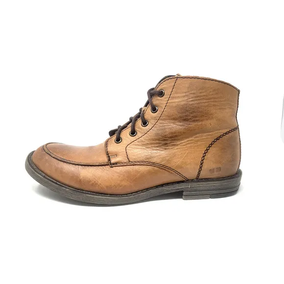 Bed Stu Curtis II Leather Boots Mens 10.5 Casual Round Toe Lace-up Tan Brown