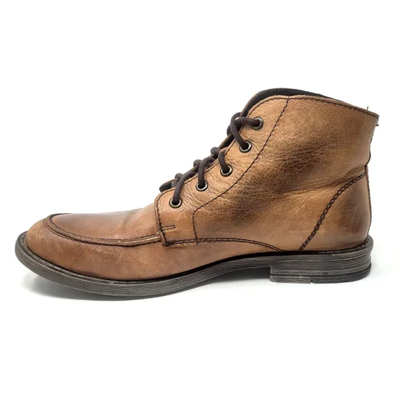 Bed Stu Curtis II Leather Boots Mens 10.5 Casual Round Toe Lace-up Tan Brown