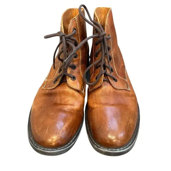 Bed Stu Hoover Brown Leather Lace-Up Dress Ankle‎ Boots Men's Size 10