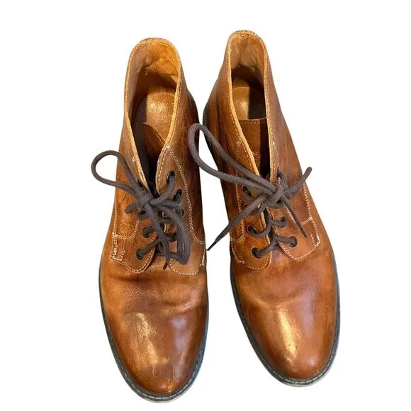Bed Stu Hoover Brown Leather Lace-Up Dress Ankle‎ Boots Men's Size 10