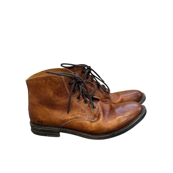 Bed Stu Hoover Brown Leather Lace-Up Dress Ankle‎ Boots Men's Size 10