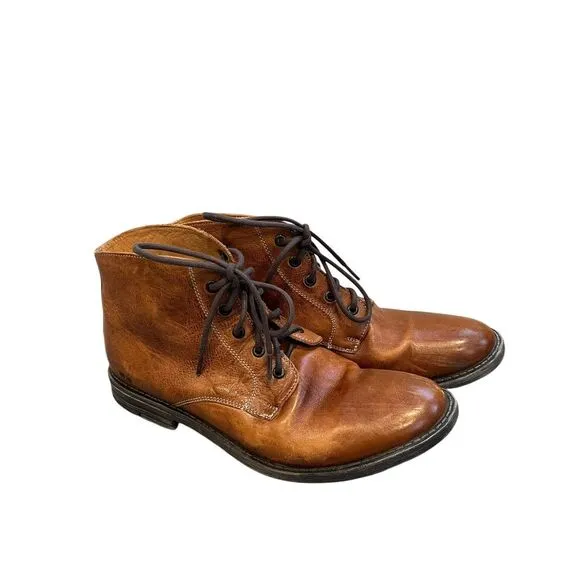 Bed Stu Hoover Brown Leather Lace-Up Dress Ankle‎ Boots Men's Size 10