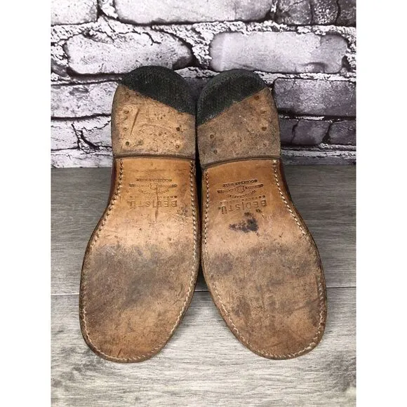 Bed Stu Rust Red Leather Distressed Boho Back Zip Boots Women Sz 8.5M US/39EU