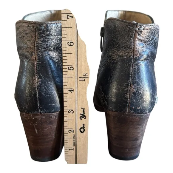 Bed Stu Yell Black Brown Distressed Lux Booties Boot Cobbler Series Women's S…