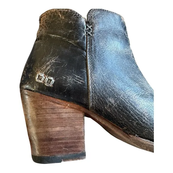 Bed Stu Yell Black Brown Distressed Lux Booties Boot Cobbler Series Women's S…