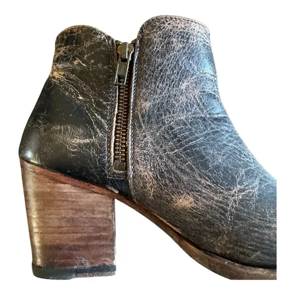 Bed Stu Yell Black Brown Distressed Lux Booties Boot Cobbler Series Women's S…