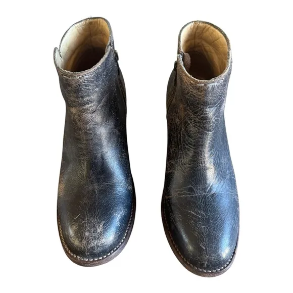 Bed Stu Yell Black Brown Distressed Lux Booties Boot Cobbler Series Women's S…
