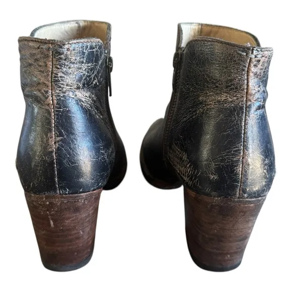 Bed Stu Yell Black Brown Distressed Lux Booties Boot Cobbler Series Women's S…