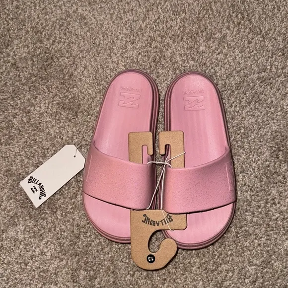 Billabong Cushion Pink Glitter Platform Slides