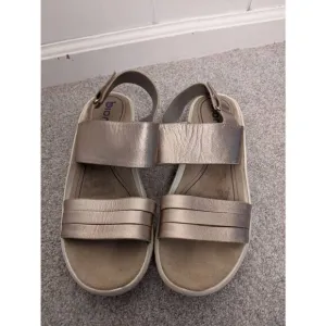 Bionico Women's Slingback Leather Strappy Sandals Gray Size 11M