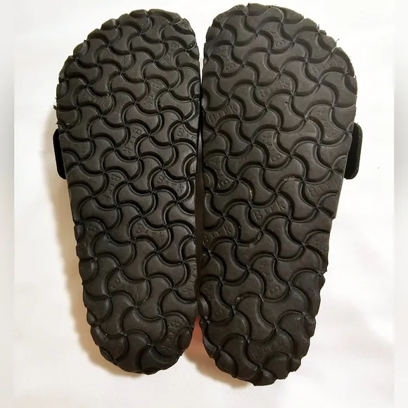 Birckenstock Madrid Black Sandals with Big Silver Buckles