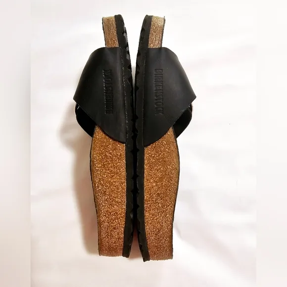 Birckenstock Madrid Black Sandals with Big Silver Buckles