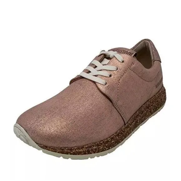 BIRKENSTOCK 1010976 WRIGLEY WOMEN METALLIC ROSE LEATHER SHOES SZ 37 US W 6-6 1/2