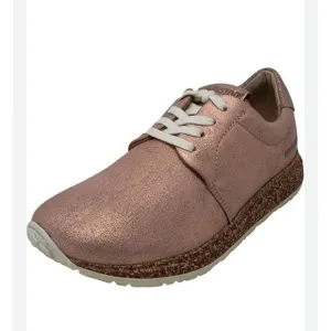 BIRKENSTOCK 1010976 WRIGLEY WOMEN METALLIC ROSE LEATHER SHOES SZ 37 US W 6-6 1/2