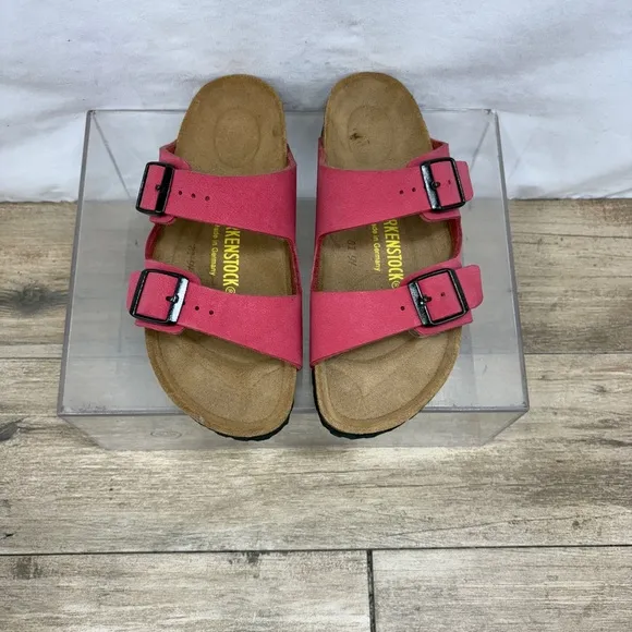 Birkenstock Arizona Soft Footbed Fuschia Tulip Suede Slides Eu 36 Women’s 5