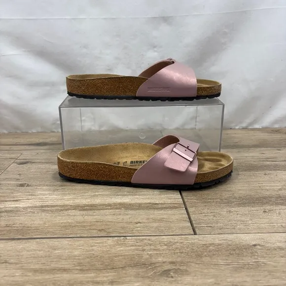 Birkenstock Arizona Soft Footbed Fuschia Tulip Suede Slides Eu 43