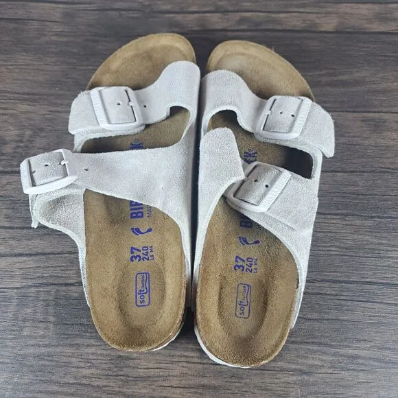 Birkenstock Arizona Suede Soft Footbed Double Strap Sandals Women's 6 N Men's 4