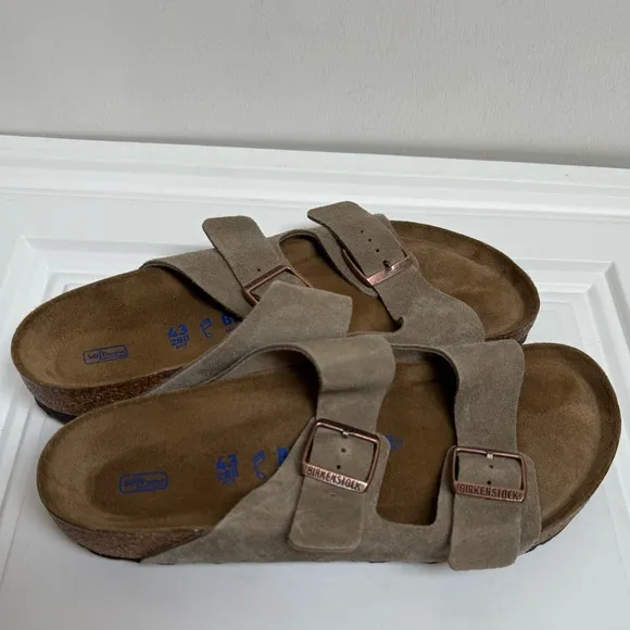 Birkenstock Arizona Taupe Suede Sandals size 43