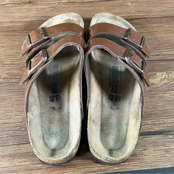 Birkenstock Arizona ‘Washed Metallic Copper’ Sandals Shoes Women’s Size 9 (40)