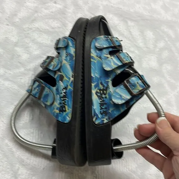 Birkenstock Birkies 3-Strap Blue Fish waterproof Sandals Size 39.5 (8)