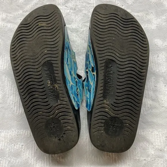 Birkenstock Birkies 3-Strap Blue Fish waterproof Sandals Size 39.5 (8)
