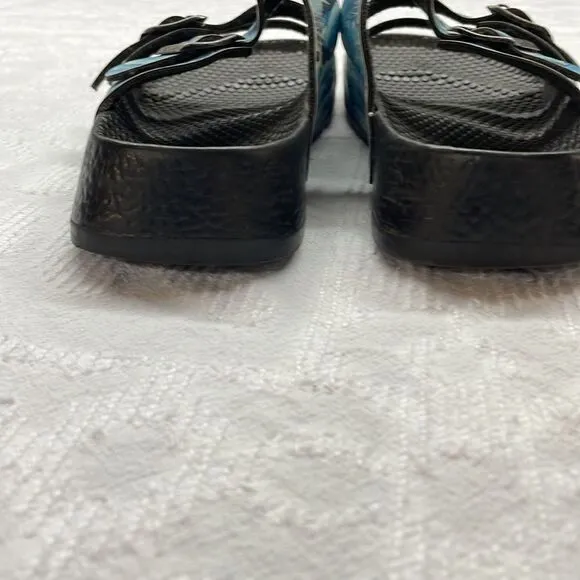 Birkenstock Birkies 3-Strap Blue Fish waterproof Sandals Size 39.5 (8)