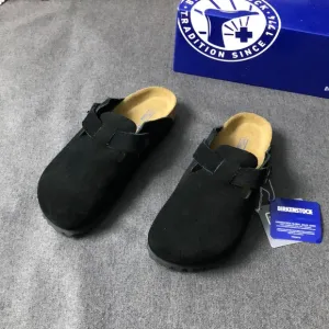 Birkenstock Boston Black Mules Comfortable Slip-On Clogs - Narrow