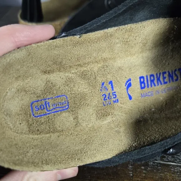 Birkenstock Boston Womens Size 10 EU 41 Narrow Clog Shoes Black Soft Footbed