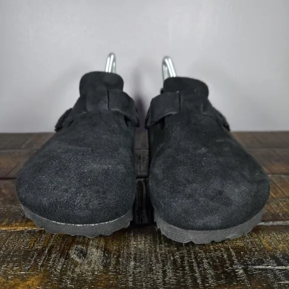 Birkenstock Boston Womens Size 10 EU 41 Narrow Clog Shoes Black Soft Footbed