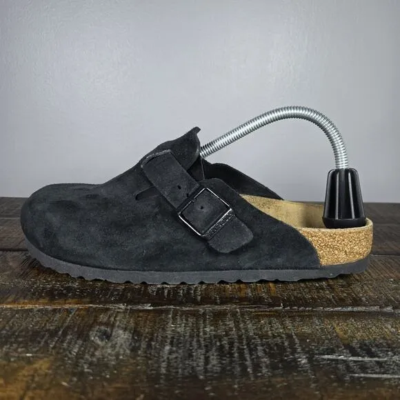 Birkenstock Boston Womens Size 10 EU 41 Narrow Clog Shoes Black Soft Footbed