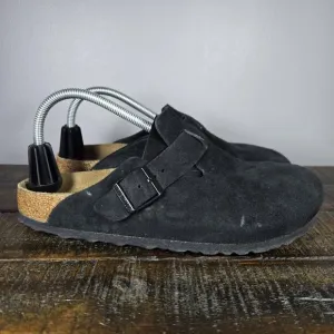 Birkenstock Boston Womens Size 10 EU 41 Narrow Clog Shoes Black Soft Footbed