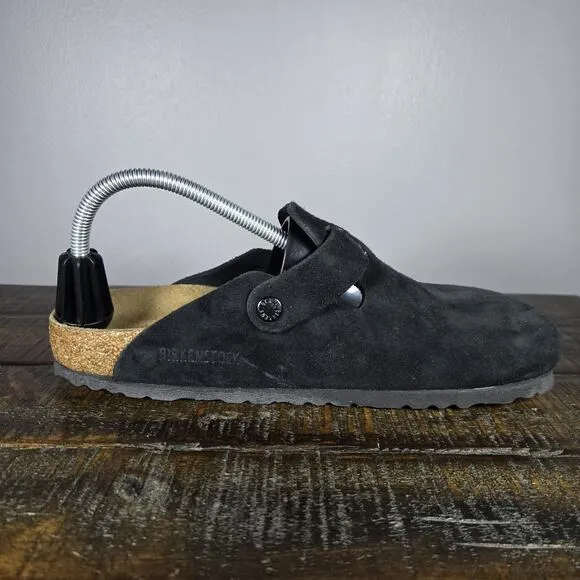 Birkenstock Boston Womens Size 10 EU 41 Narrow Clog Shoes Black Soft Footbed