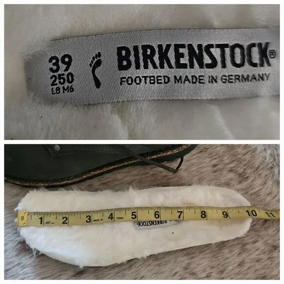 Birkenstock Bryson Women's Shearling Waxy Nubuck Leather Boots in Graphite NEW
