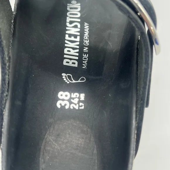 Birkenstock Gizeh Big Buckle Women's Size 7 Black Oiled Leather Sandals Shoes.