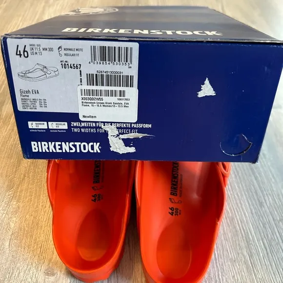Birkenstock Gizeh EVA Flame Orange Rare Men’s Sandals Size 13 Regular Width New