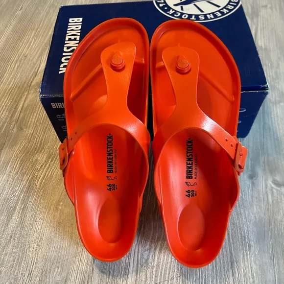 Birkenstock Gizeh EVA Flame Orange Rare Men’s Sandals Size 13 Regular Width New