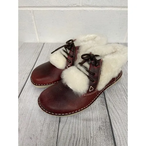 Birkenstock Memphis High Shearling Lined Chestnut Leather Boots EU 38 US 7