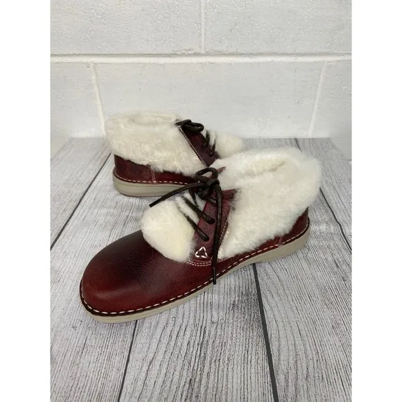 Birkenstock Memphis High Shearling Lined Chestnut Leather Boots EU 38 US 7