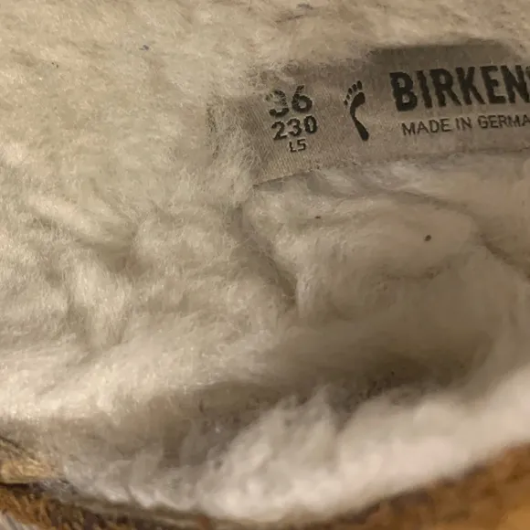 Birkenstock Shearling Lined Sandals - Brown and White
