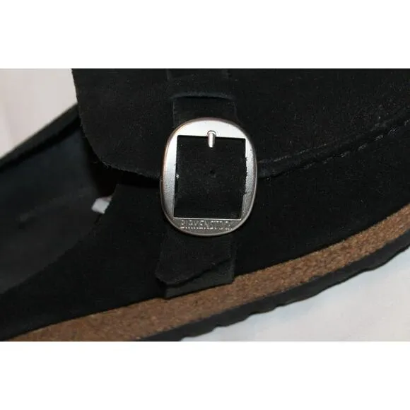 Birkenstock Unisex Sandals Buckley Casual Buckle Slip-On Black Suede EU 42 US 11